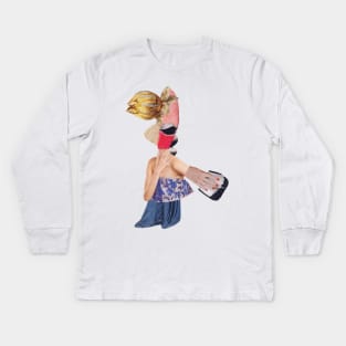 Shocked Fashion Lady Kids Long Sleeve T-Shirt